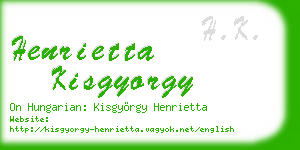henrietta kisgyorgy business card